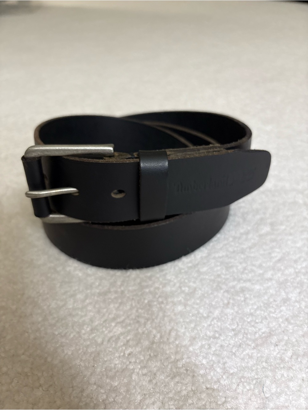 Timberland PRO Men’s Size 52 Full Grain Leather Belt Silver Buckle